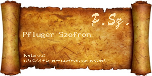 Pfluger Szofron névjegykártya